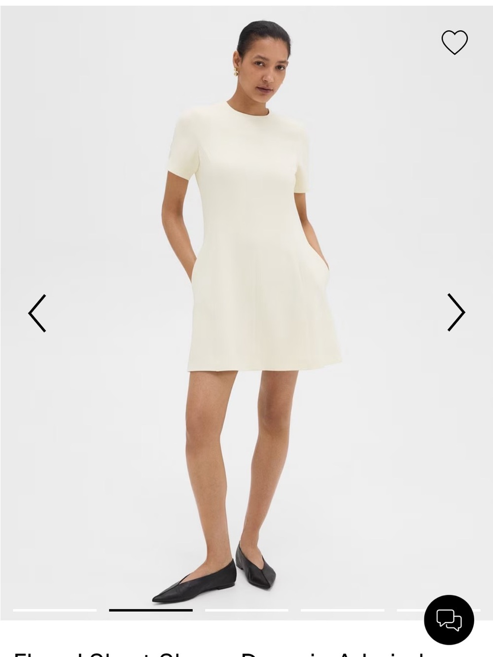 Theory Cream Short-Sleeve A-Line Mini Dress